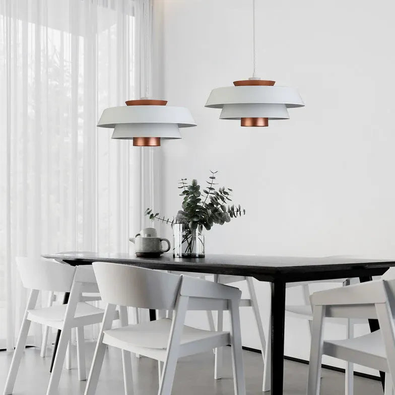 Double Layer Lampshade LED Modern Pendant Light