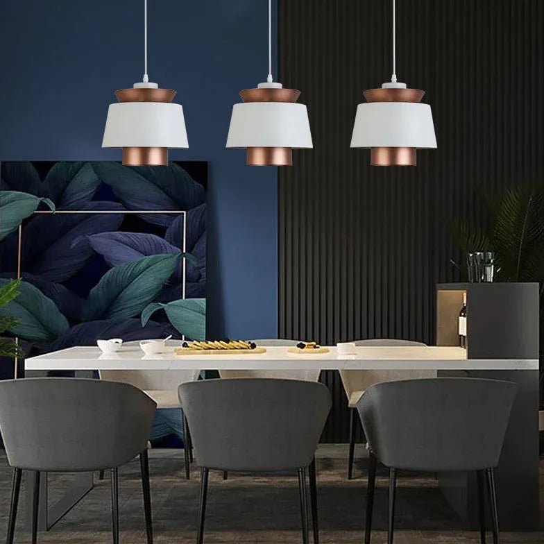 Double Layer Lampshade LED Modern Pendant Light