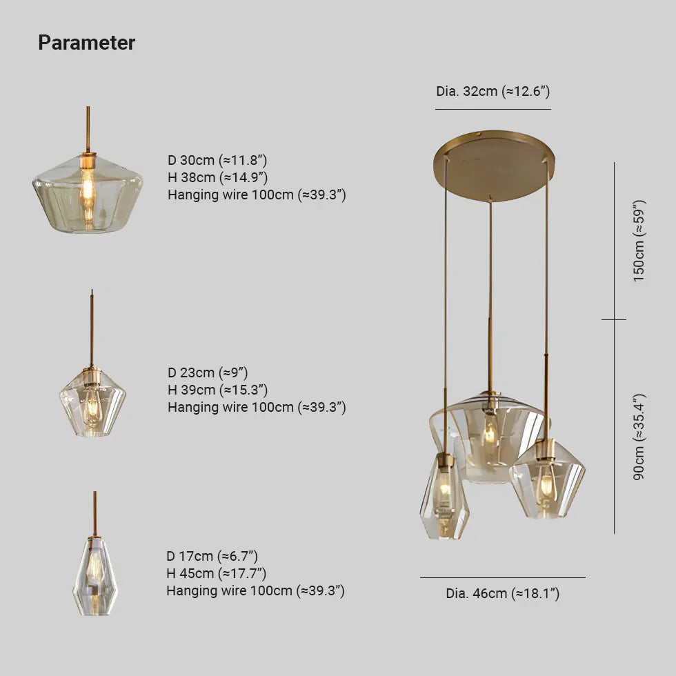 Pendelleuchte Glas Transparent nordische schlichte klare Glaskugel