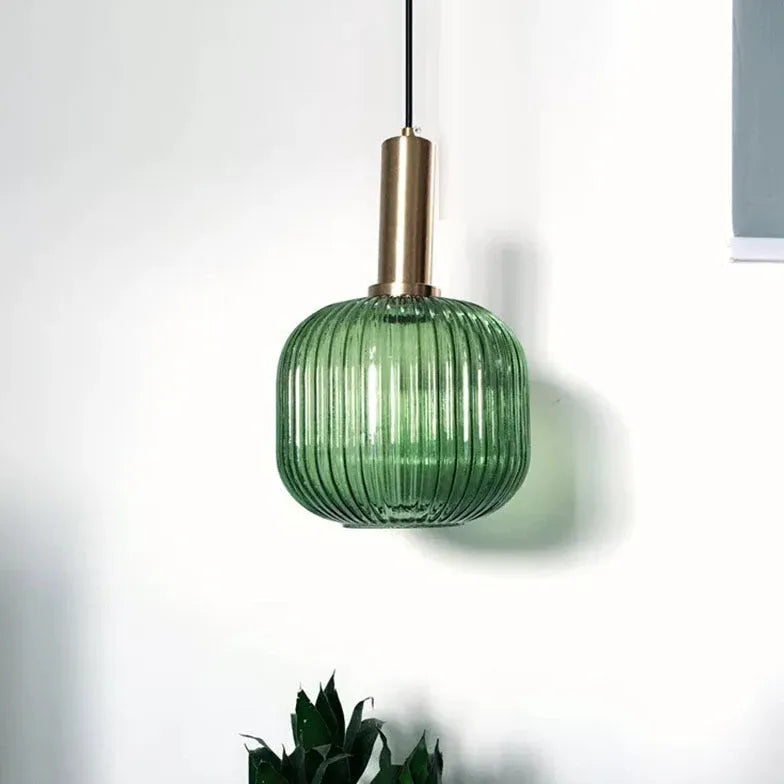 Glas Pendelleuchte grün modern minimalistisch Design