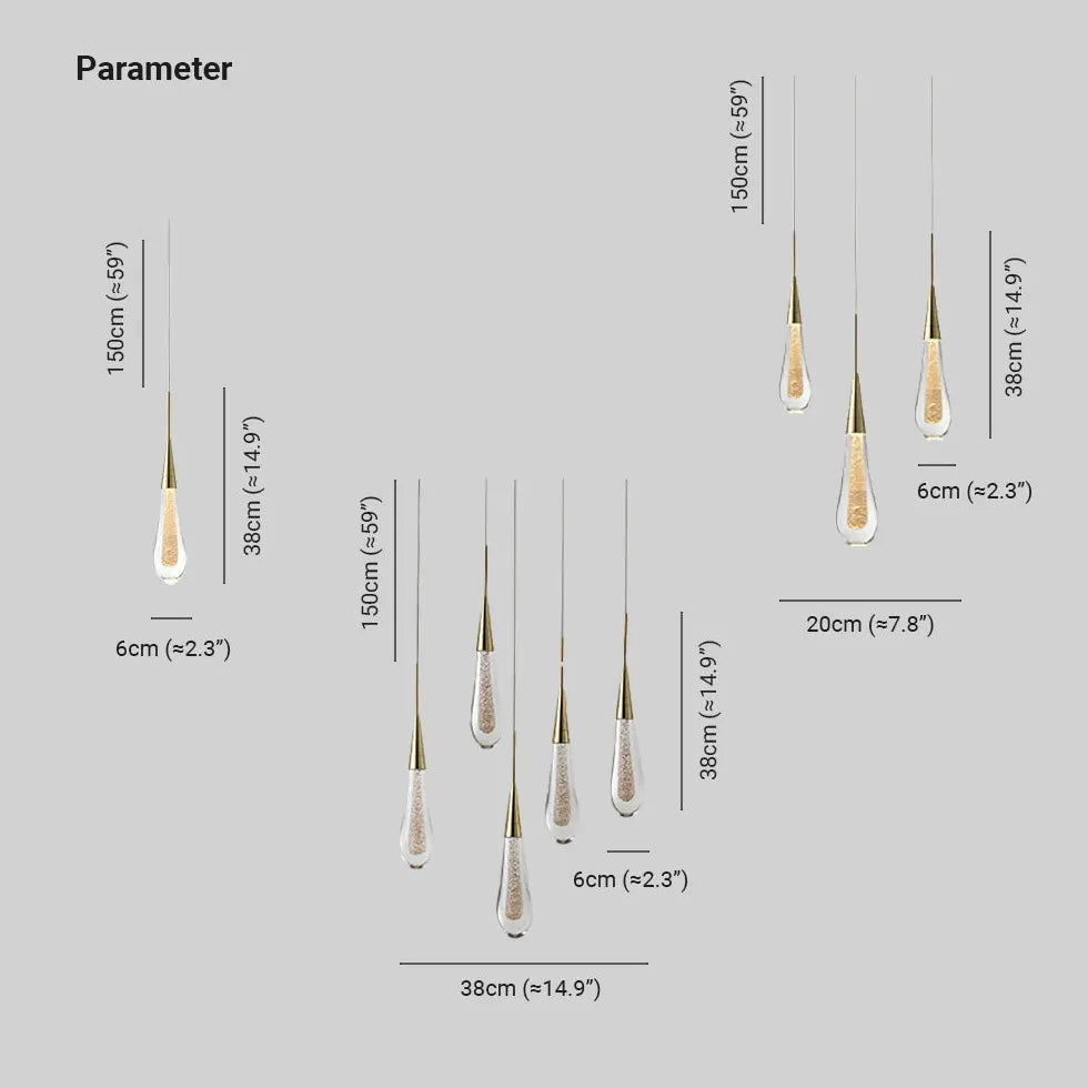 Pendelleuchte Glas Tropfen modern minimalistisch Design