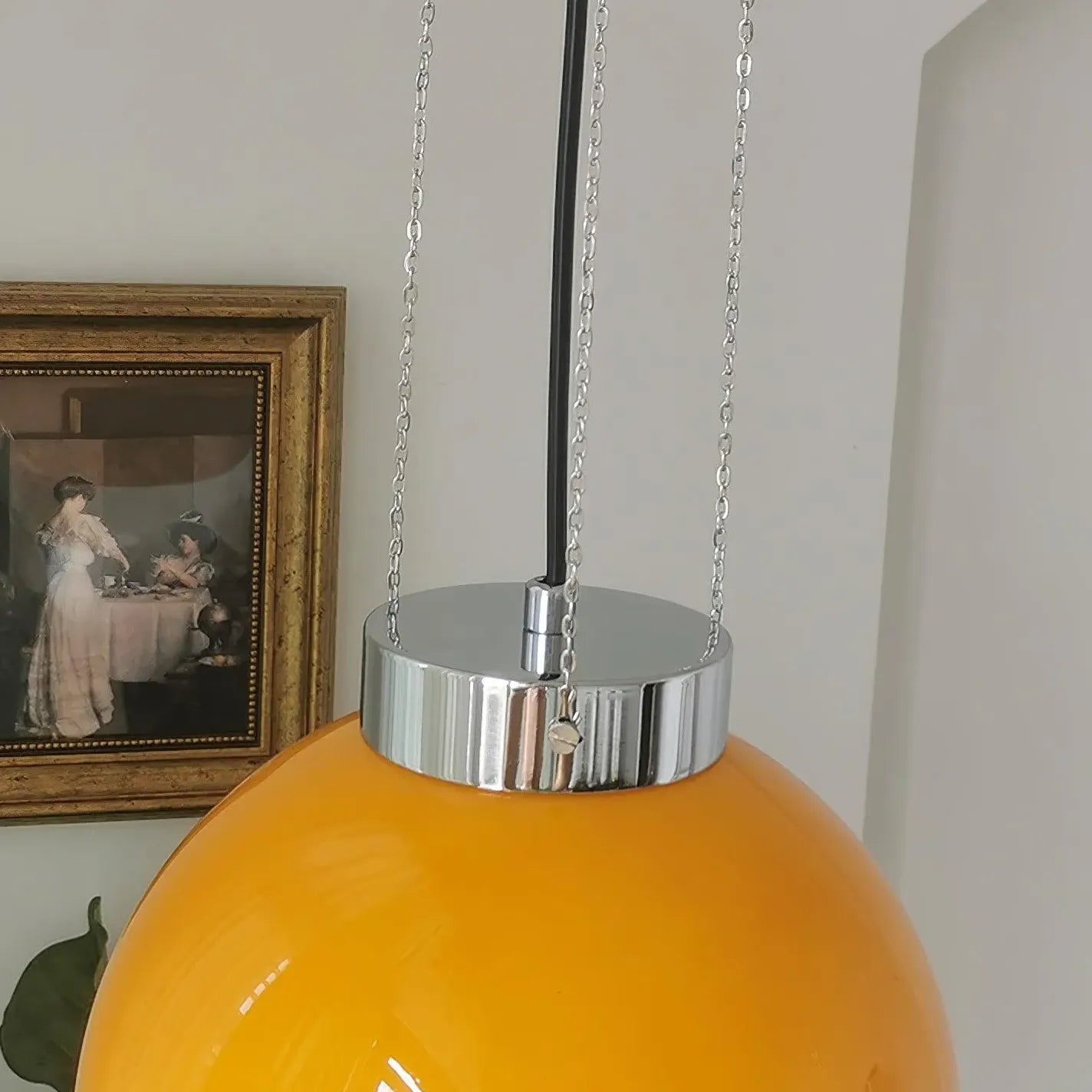 Gelbes Vintage -Glas für Schlafzimmer -Anhänger Licht