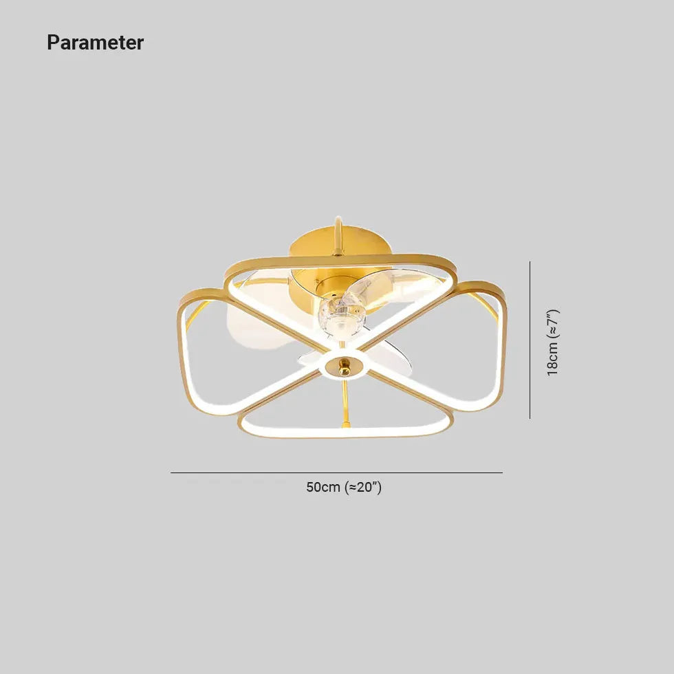 Blumenförmige goldene LED -Lüfter Anhänger Licht