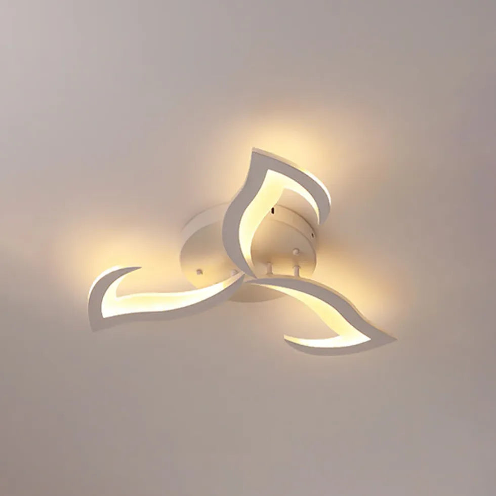 Petal-Shaped White Living Room Ceiling Light