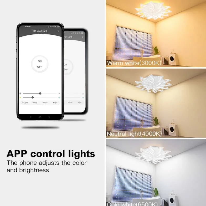 Petal-Shaped White Living Room Ceiling Light