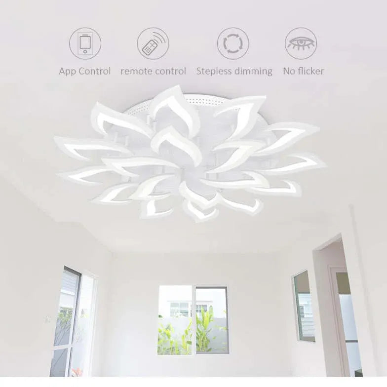 Petal-Shaped White Living Room Ceiling Light