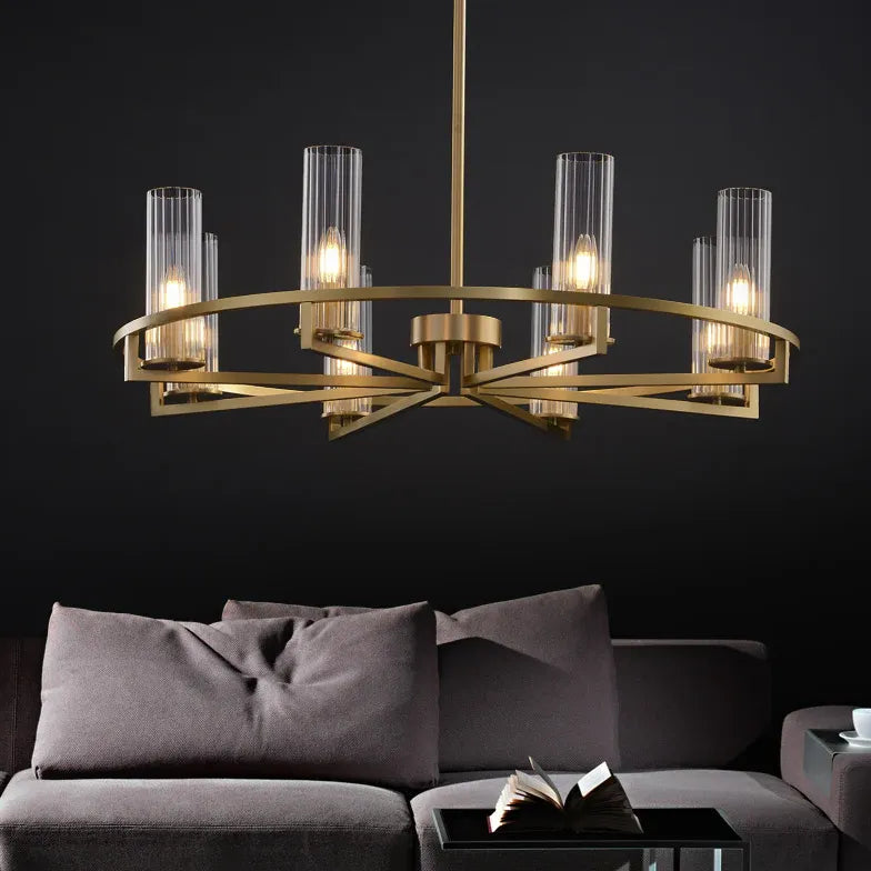 Hängelampe für Wohnzimmer aus Vollkupfer und Glas - Clowas.de