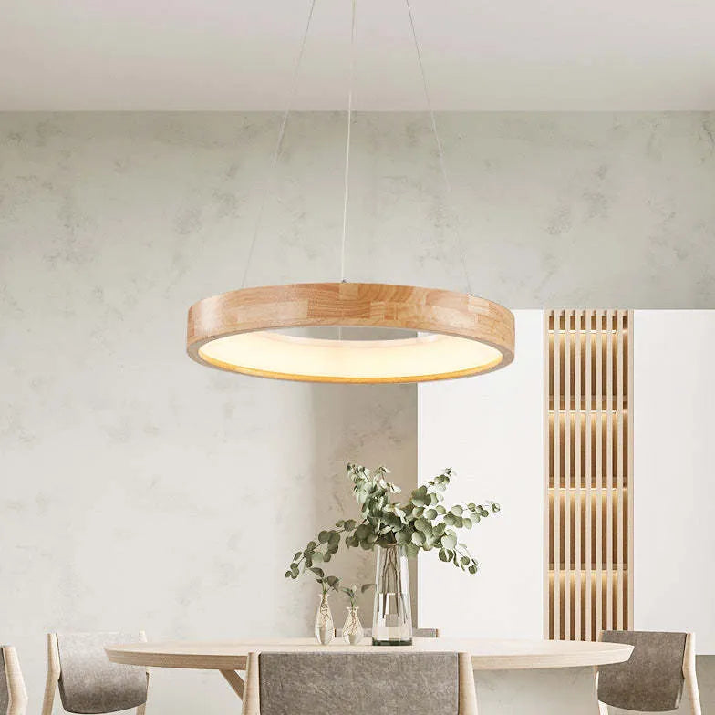 hängelampe rund holz moderne nordische eleganz - Clowas.de