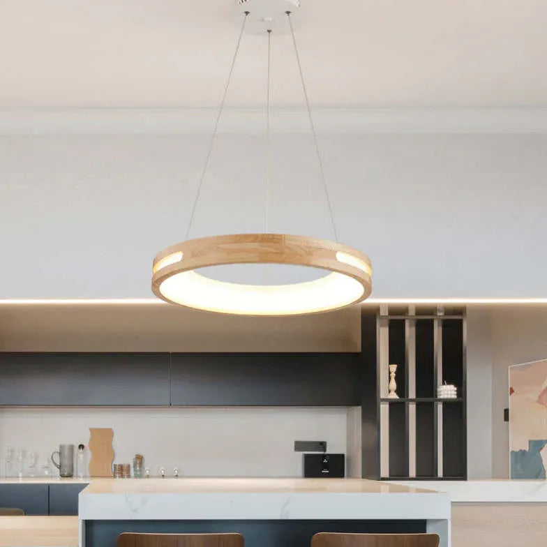 hängelampe rund holz moderne nordische eleganz - Clowas.de