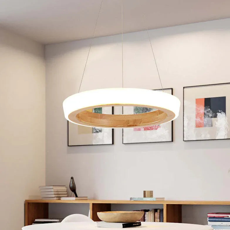 hängelampe rund holz moderne nordische eleganz - Clowas.de