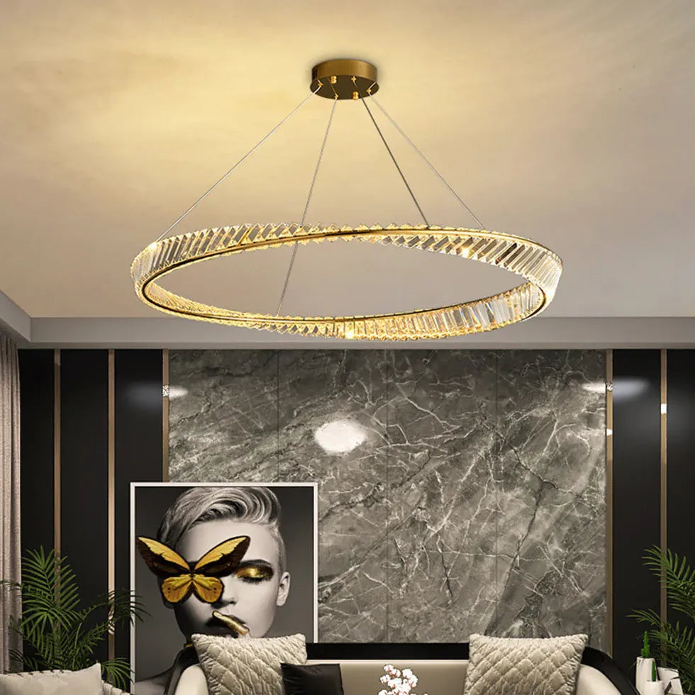 Hängelampe Wohnzimmer Glas leicht luxuriös und kristall - Clowas.de