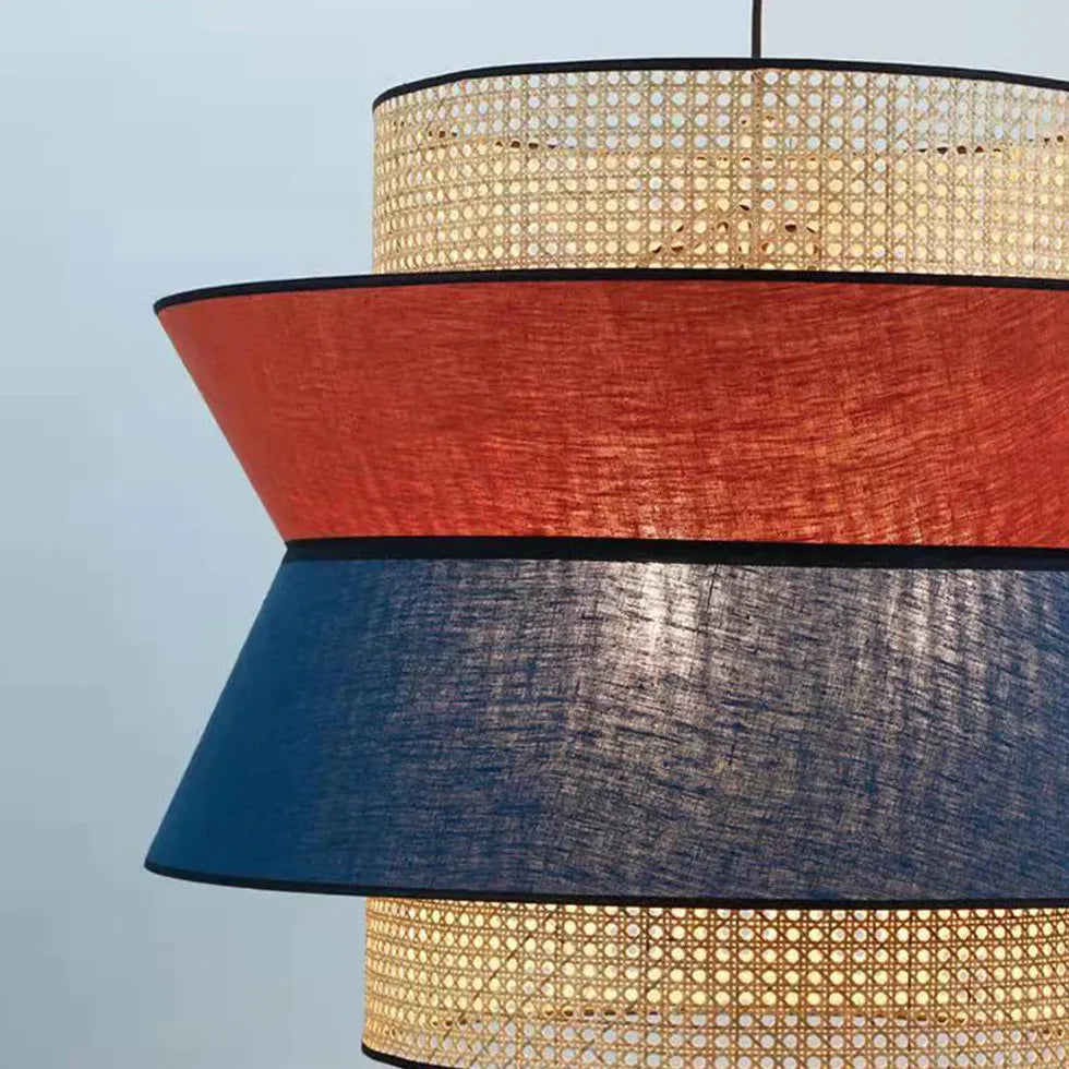 Hängelampe Wohnzimmer Landhausstil mit farbigem Rattan - Clowas.de