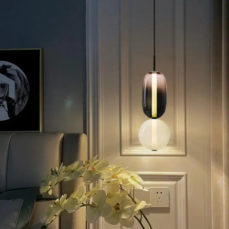 hängeleuchte nachttisch moderne nordische farbige glasdesign - Clowas.de