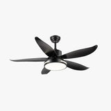 Streamlined White Modern Restaurant Ceiling Fan Light