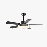 Metal Black Modern Living Room Ceiling Fan Light