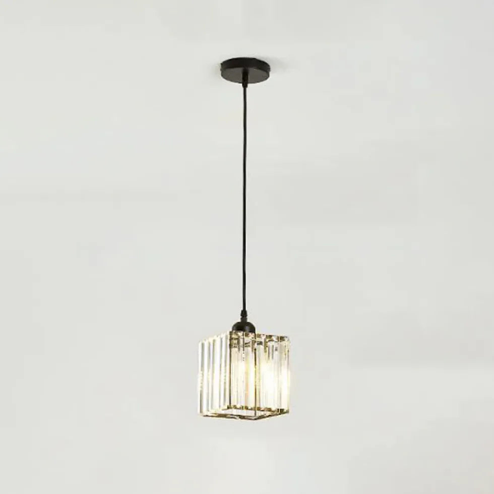 Transparent Cylindrical Glass Pendant Light