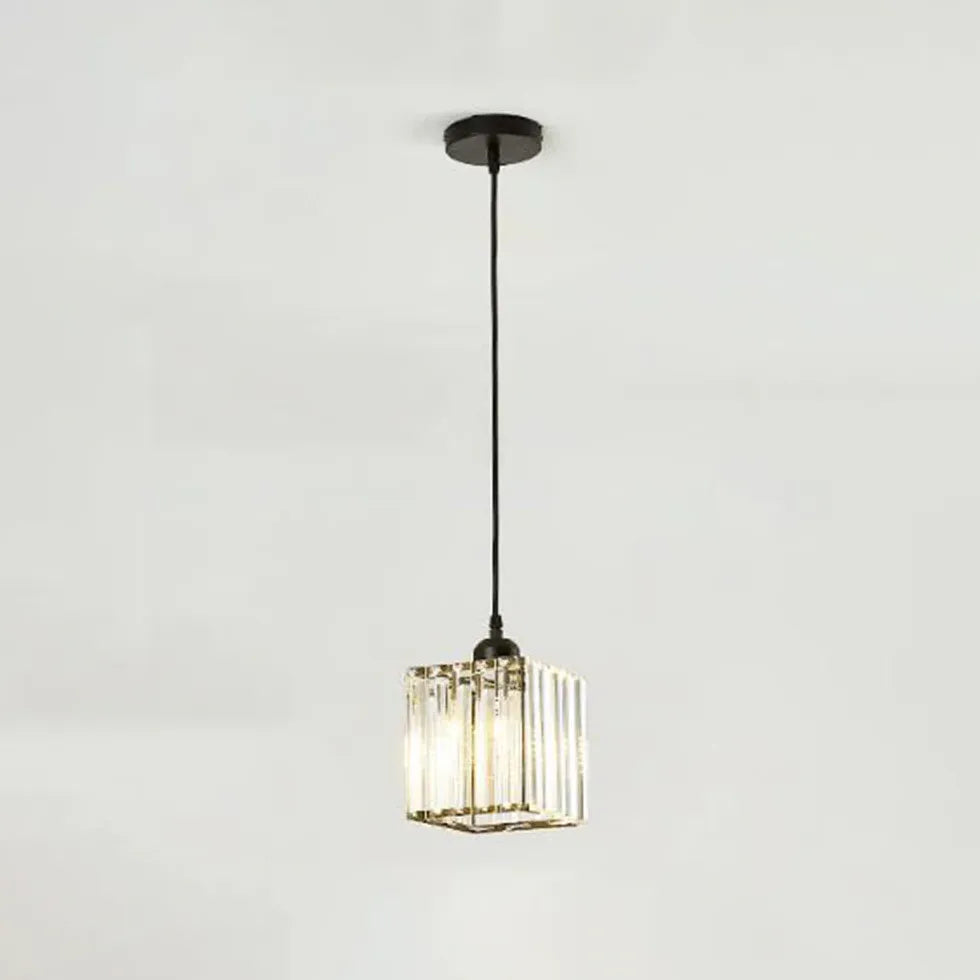 Transparent Cylindrical Glass Pendant Light