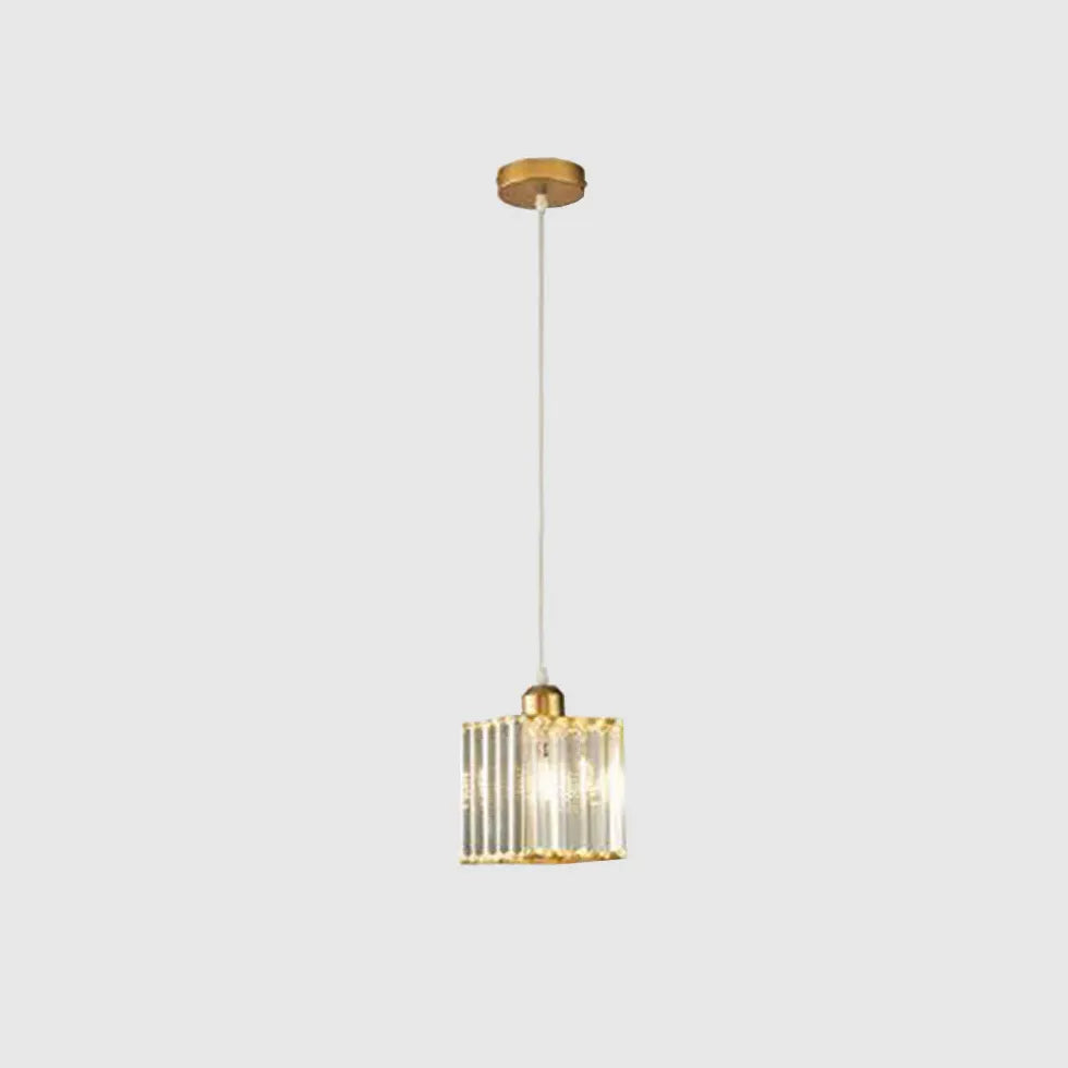 Transparent Cylindrical Glass Pendant Light