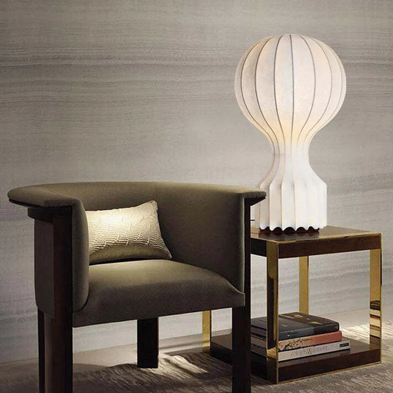 White Rounded Balloon-Shaped Minimalist Table Lamp