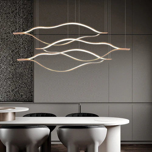 Wavy Metal Structure Modern LED Pendant Light