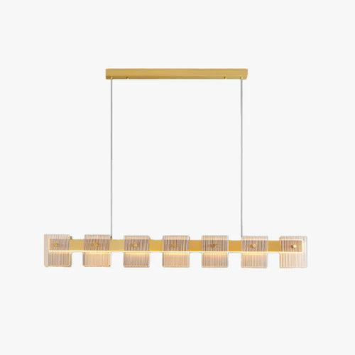 Gold Glass Linear Dining Room Pendant Light