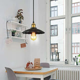 Industrie Hängelampe Schwarz im minimalistischen Retro-Stil - Clowas.de