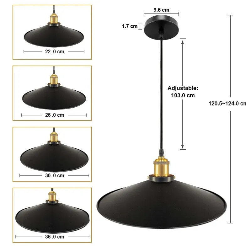 Industrie Hängelampe Schwarz im minimalistischen Retro-Stil - Clowas.de