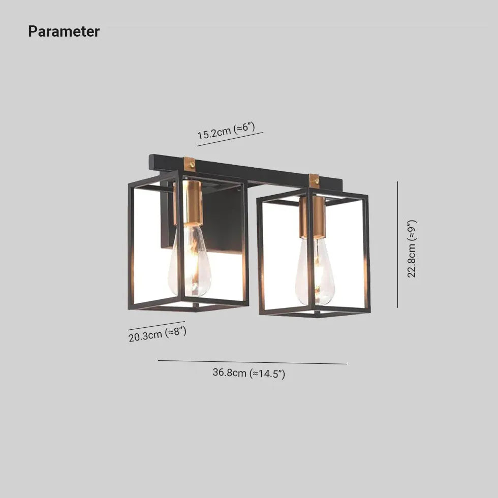 Industrie Wandlampe im schlichten Metallrahmen Design - Clowas.de