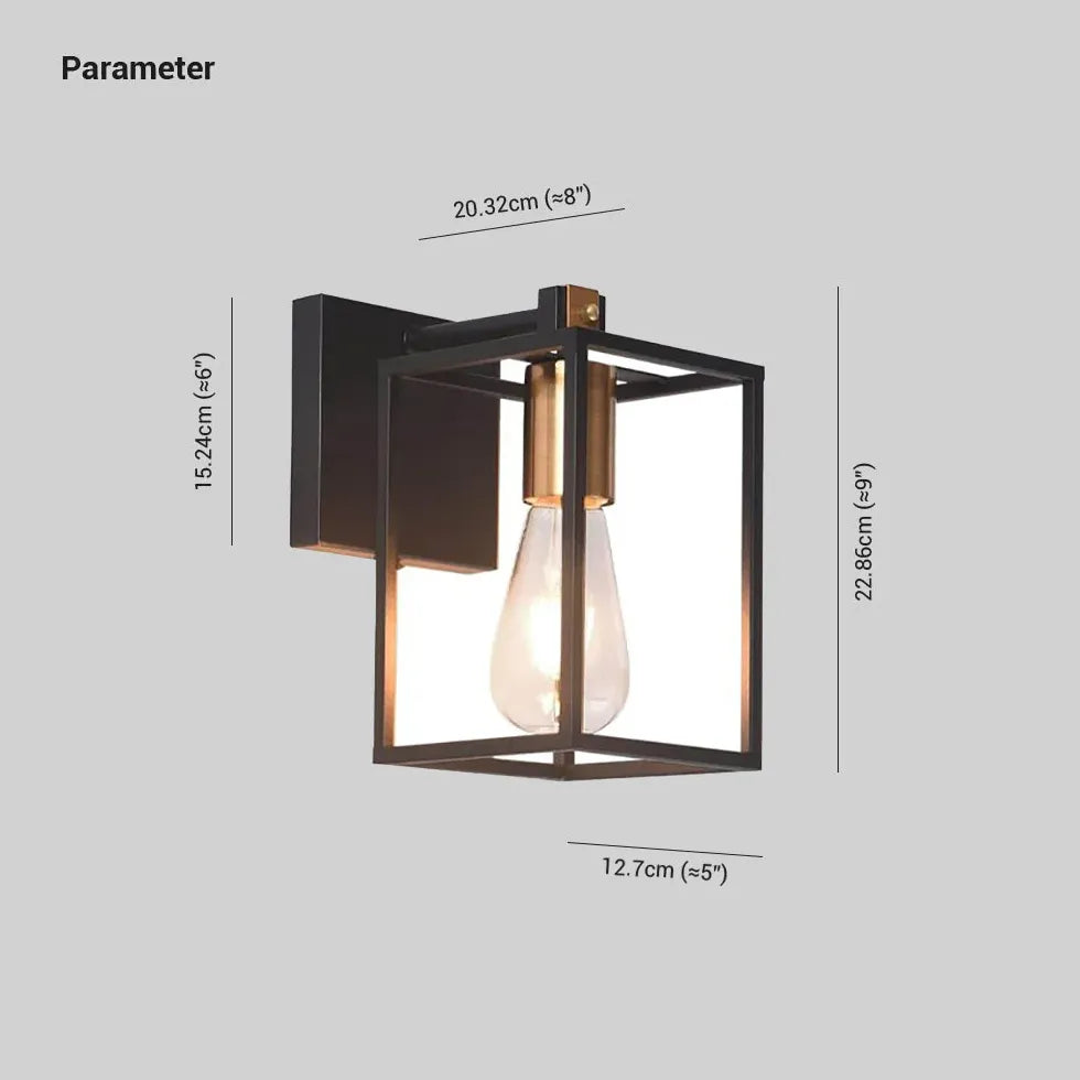 Industrie Wandlampe im schlichten Metallrahmen Design - Clowas.de