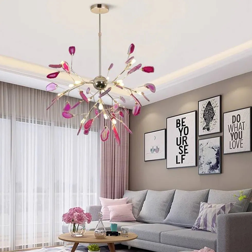 Pink Petal Design Bedroom Pendant Light