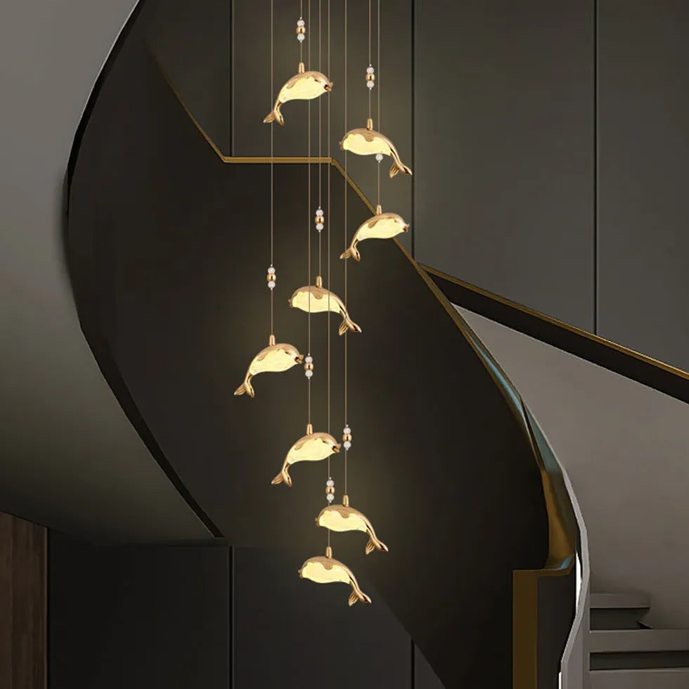 Dolphin Design Modern Minimalist Bedroom Pendant Light