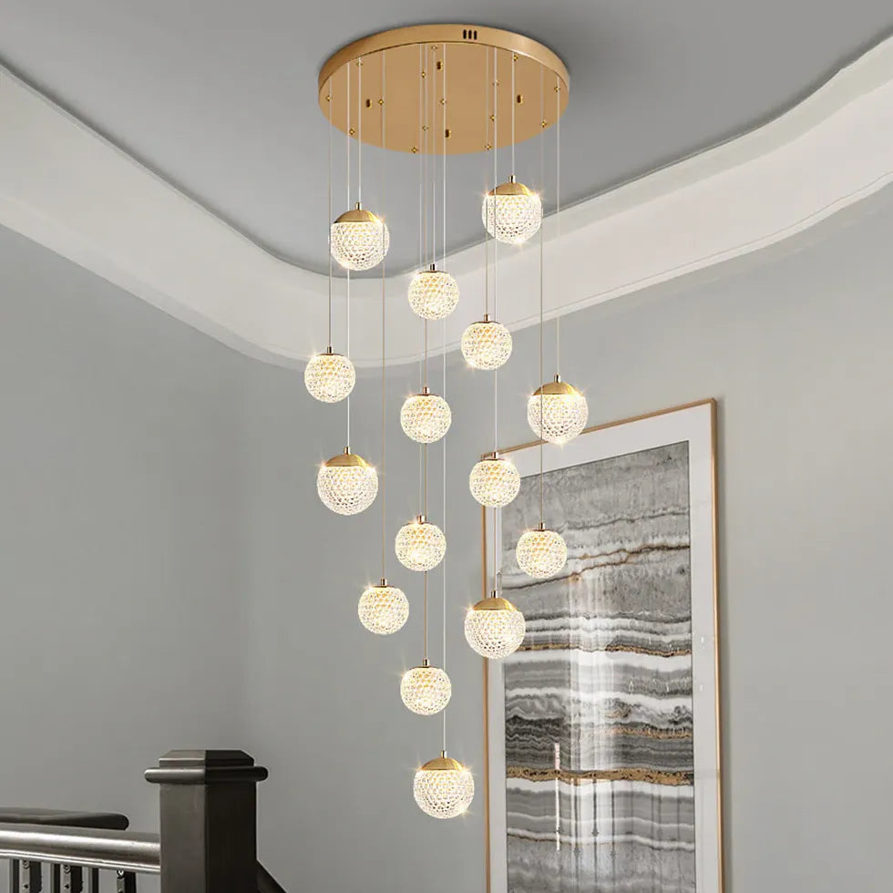 Spherical Multi-Head Luxury Hall Pendant Light