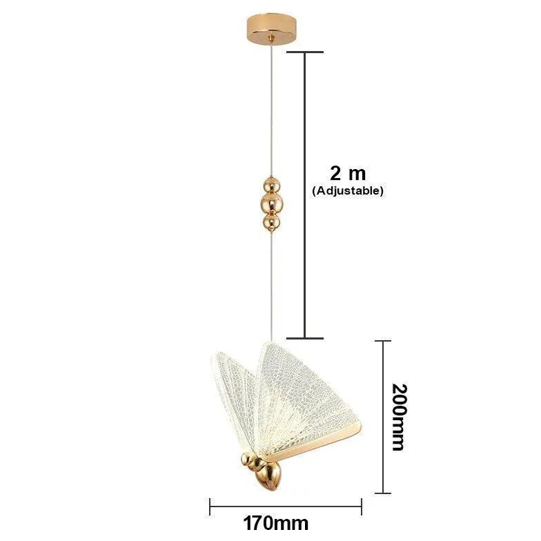 Butterfly Shaped Acrylic LED Bedroom Pendant Light