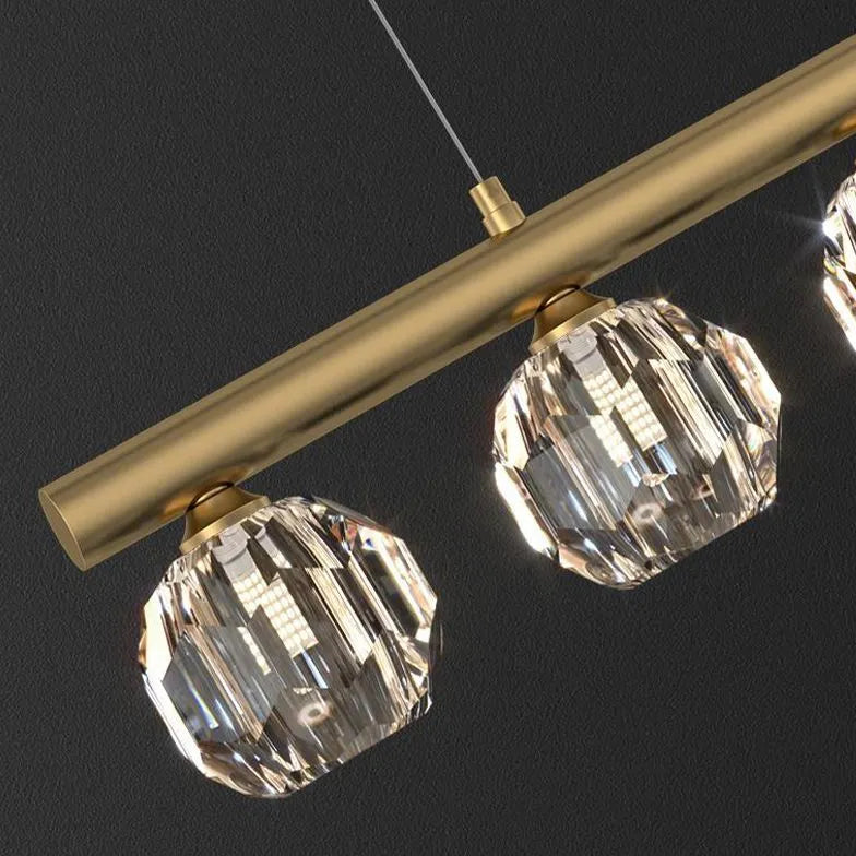 Multi-Head Crystal Linear Modern Pendant Light