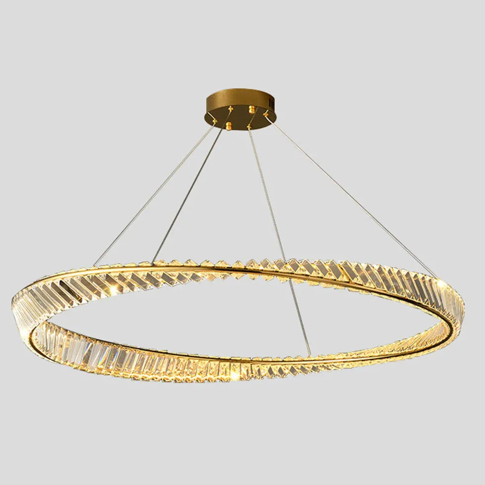 Wavy Round Ring Modern Crystal Pendant Light