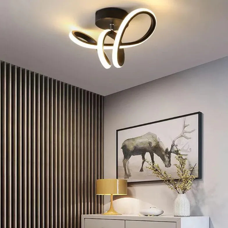 Deckenleuchte Flur Schwarz Skandinavische LED Deckenlampe - Clowas.de