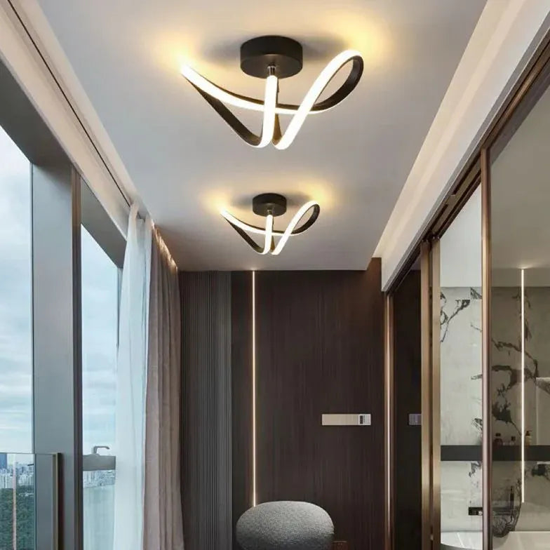 Deckenleuchte Flur Schwarz Skandinavische LED Deckenlampe - Clowas.de