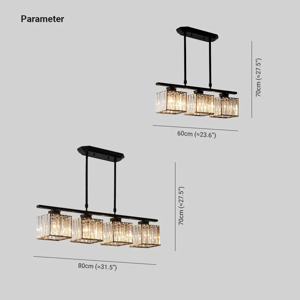 Moderne hängelampen esstisch im eleganten Kristalldesign