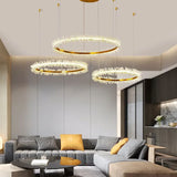 Gold Crystal Ring Modern Pendant Light