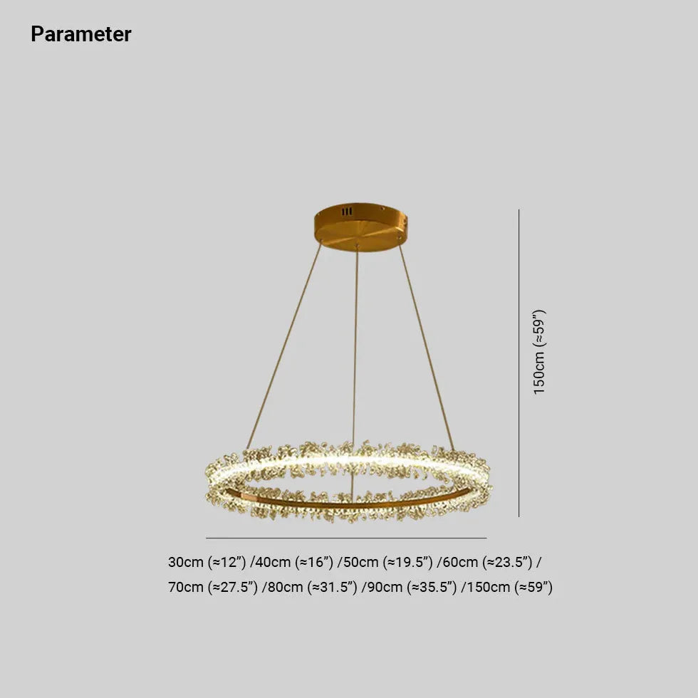 Gold Crystal Ring Modern Pendant Light