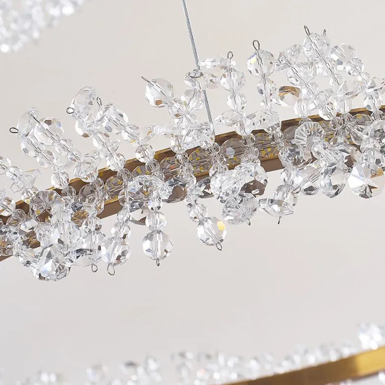 Gold Crystal Ring Modern Pendant Light