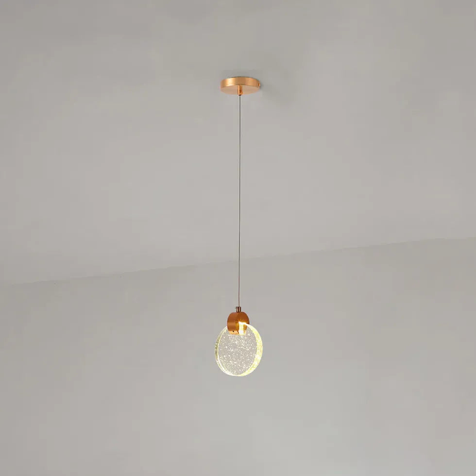 Golden Round Crystal Modern Pendant Light