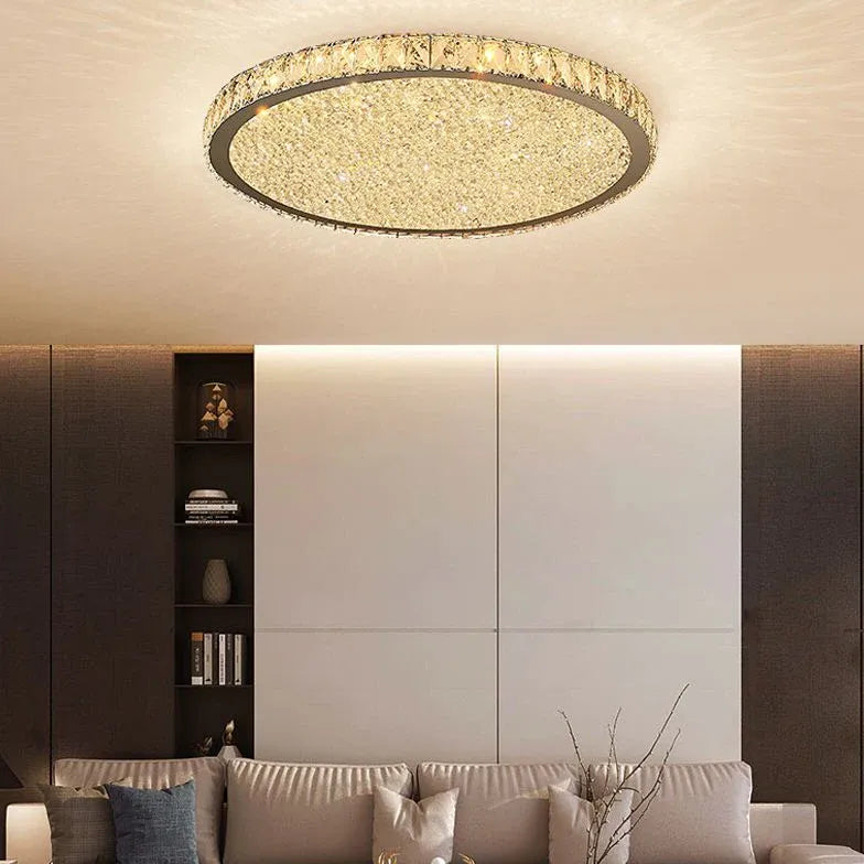 Disc Crystal Modern Luxury Ceiling Light