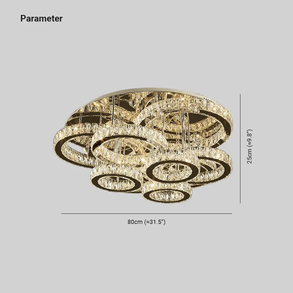 Unregelmäßiger Multi-Ring-Kristall-Luxus-Deckenlicht