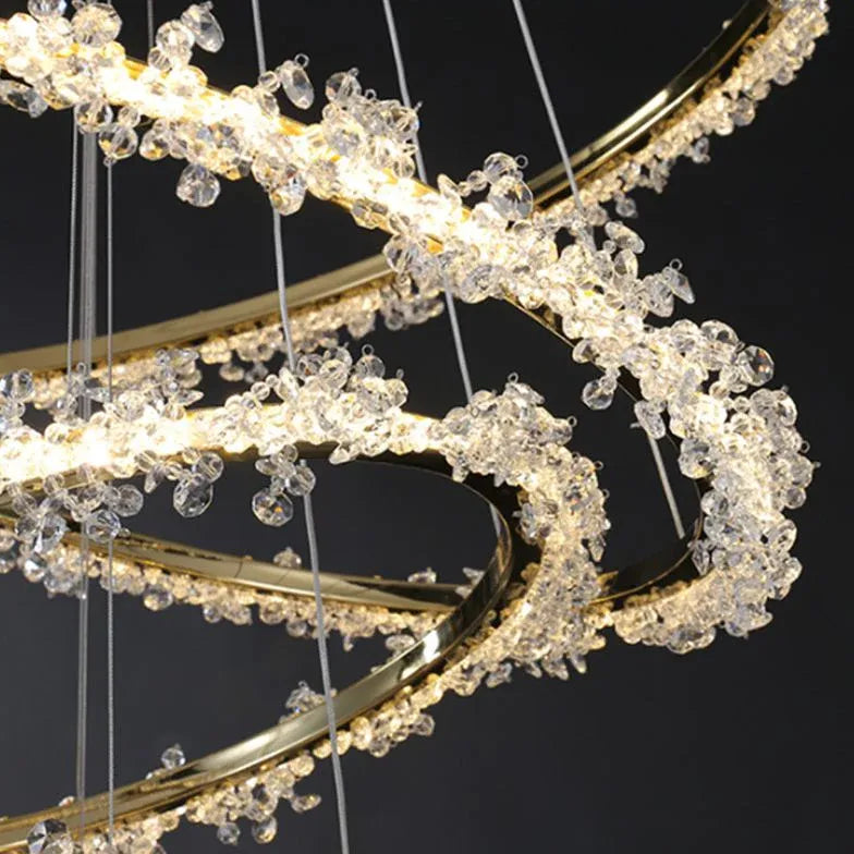 Ring Crystal Bead Modern Pendant Light