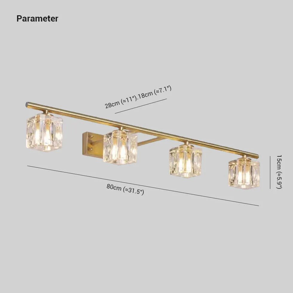 Gold Crystal Multi Arm Bathroom Wall Lights