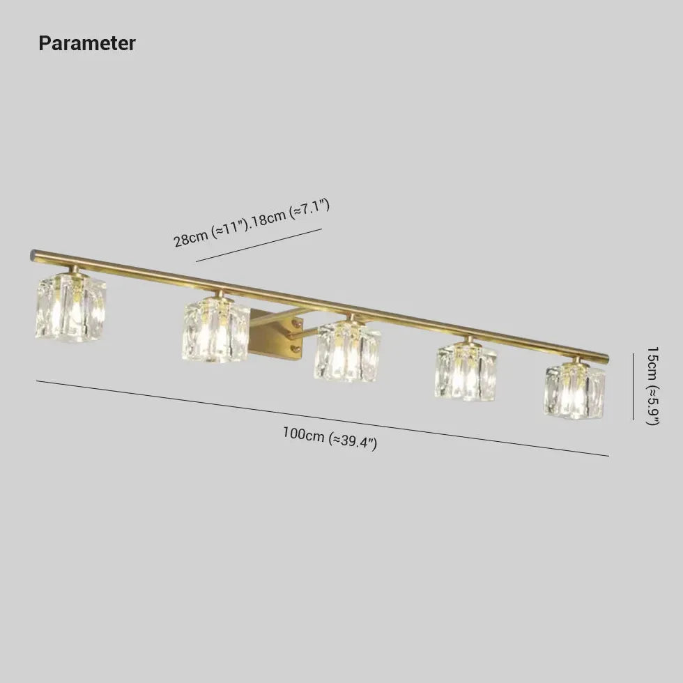 Gold Crystal Multi Arm Bathroom Wall Lights