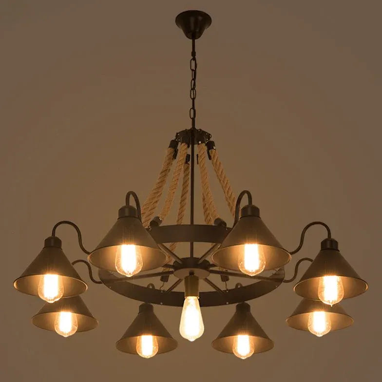 Kronleuchter Industrial im Vintage-Seil-Design - Clowas.de