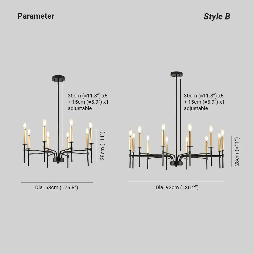 Kronleuchter mit LED moderne nordische schwarze Eleganz - Clowas.de