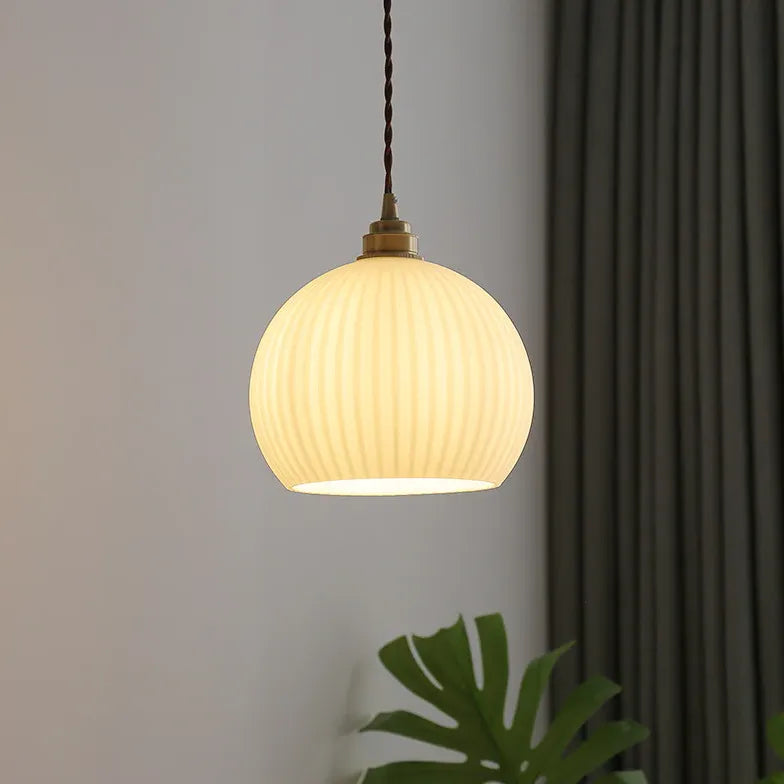 Kugel Pendelleuchte Glas nordisch Retro Vollkupfer Glas - Clowas.de